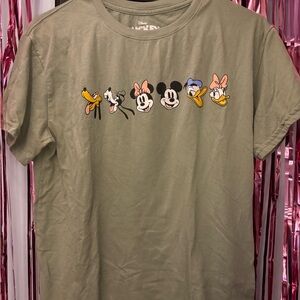 Disney Olive Green Tee with Classic Characters